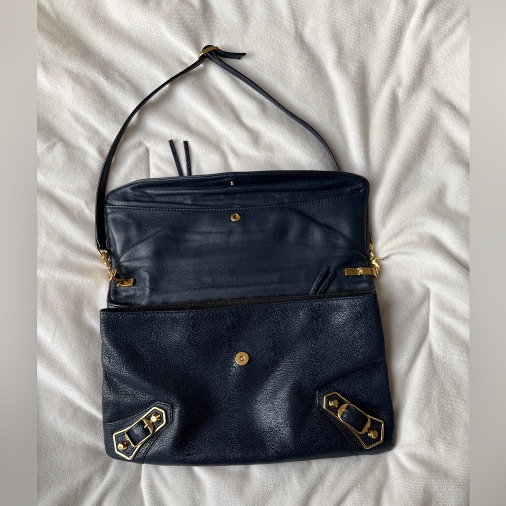Balenciaga Black Leather Clutch with Gold Hardware ! Authentic - Picture 11 of 13